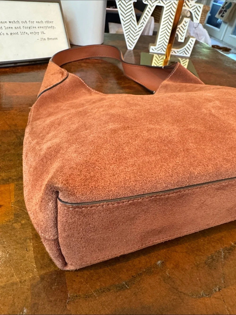 Coach Suede Shoulder Bag in Rust